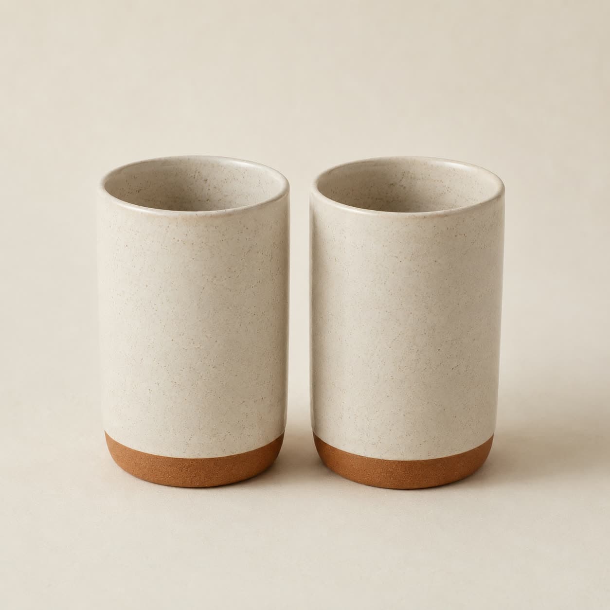 Wedding Pair Cup Set, unmarked, on a workshop surface